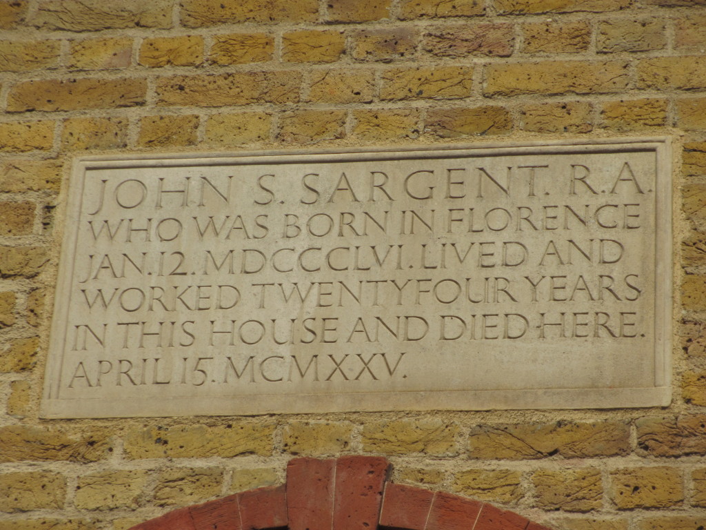 John Singer Sargent Plaque Tite St